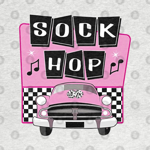 50s Sock Hop Dance Retro 1950s Party Doo Wop Pink by masterpiecesai